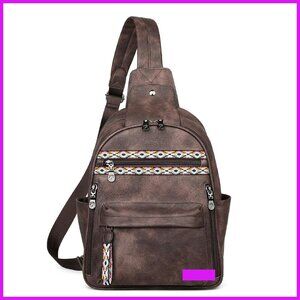 Leather Crossbody Sling Bag Anti Theft RFID Travel Purse Large Capacity